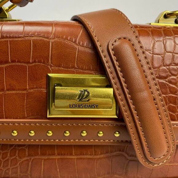 NWT - Louis Daisy Studded Faux Croc Crossbody - Picture 3 of 8